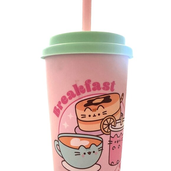 Pusheen® The Cat Breakfast Tumbler Plastic water juice cup with straw - Picture 6 of 10